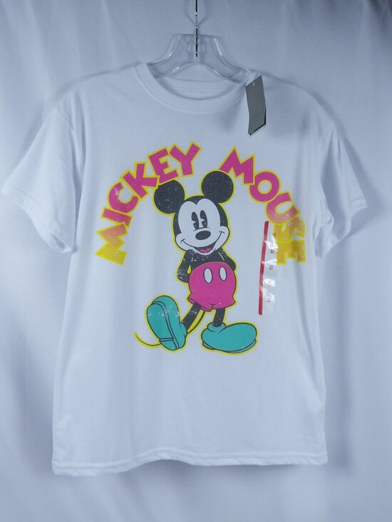 Disney Tops - Disney Mickey Mouse Graphic T-Shirt White NWT Retro Style Various Sizes